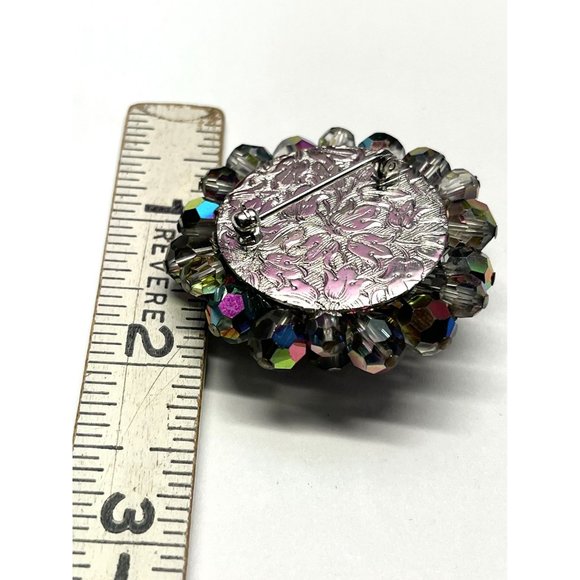 Vintage Crystal Beaded Brooch Pin - Picture 4 of 5